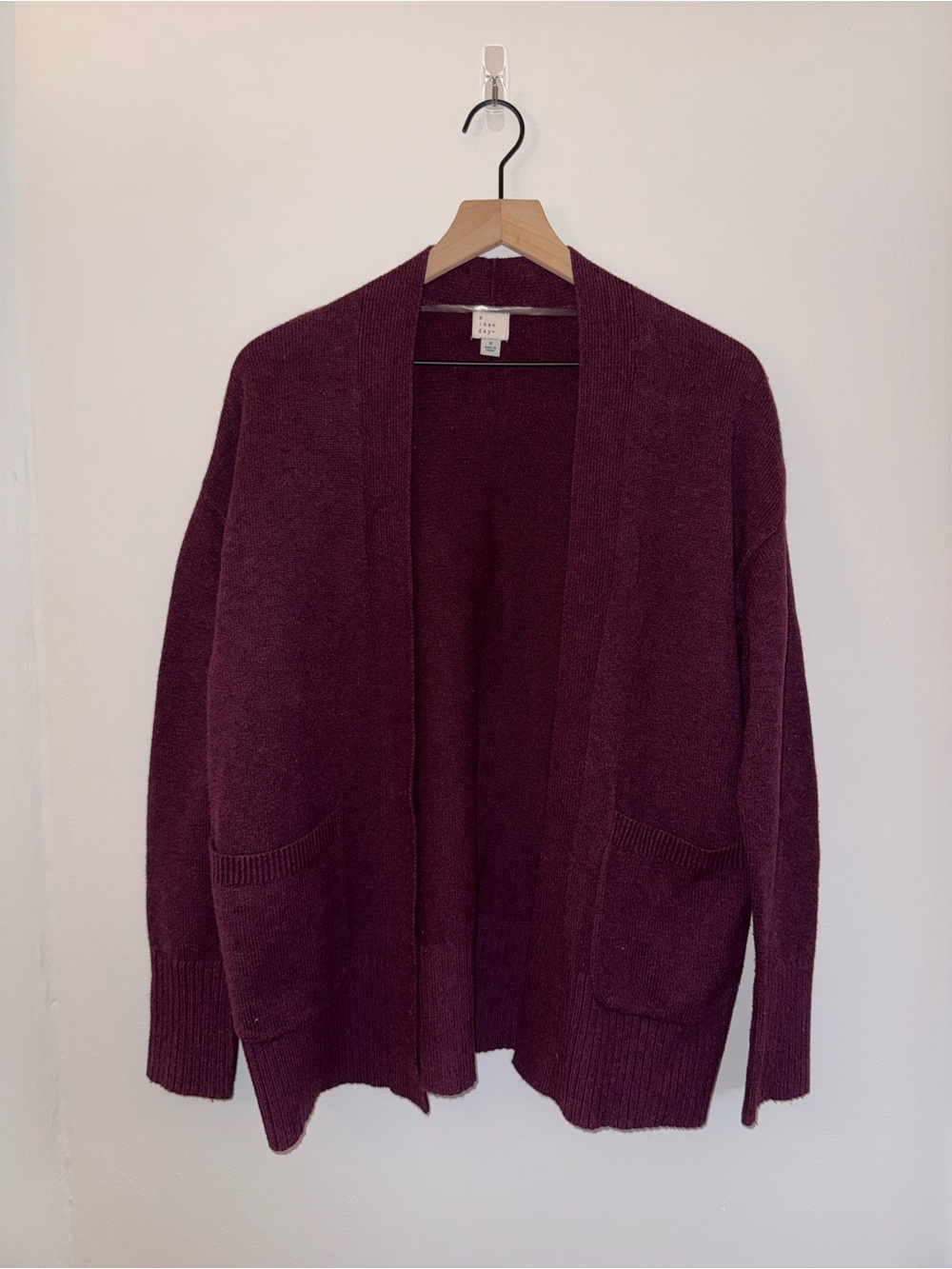 a new day Burgundy Open-Front Women's Cardigan